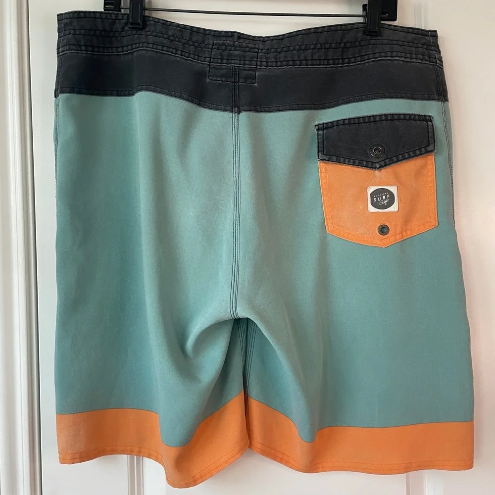 Rip Curl Surf Craft Men's Board Shorts/Swim Size 34 Blue/Gray‎ w/Back Pocket